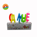 Hot sale multi colour letter birthday party cake craft candle